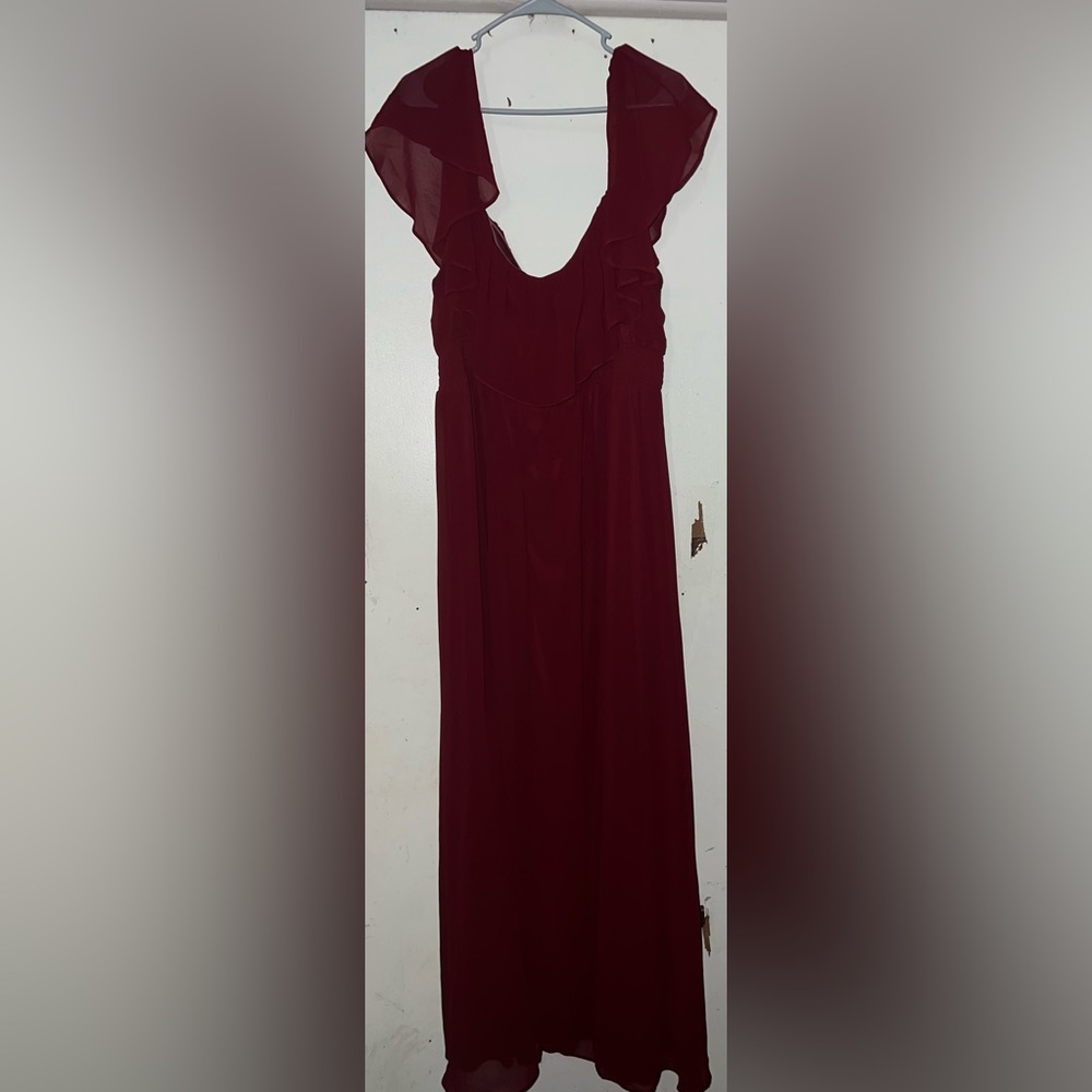 Ever Pretty Long Maroon Bridesmaid dress.